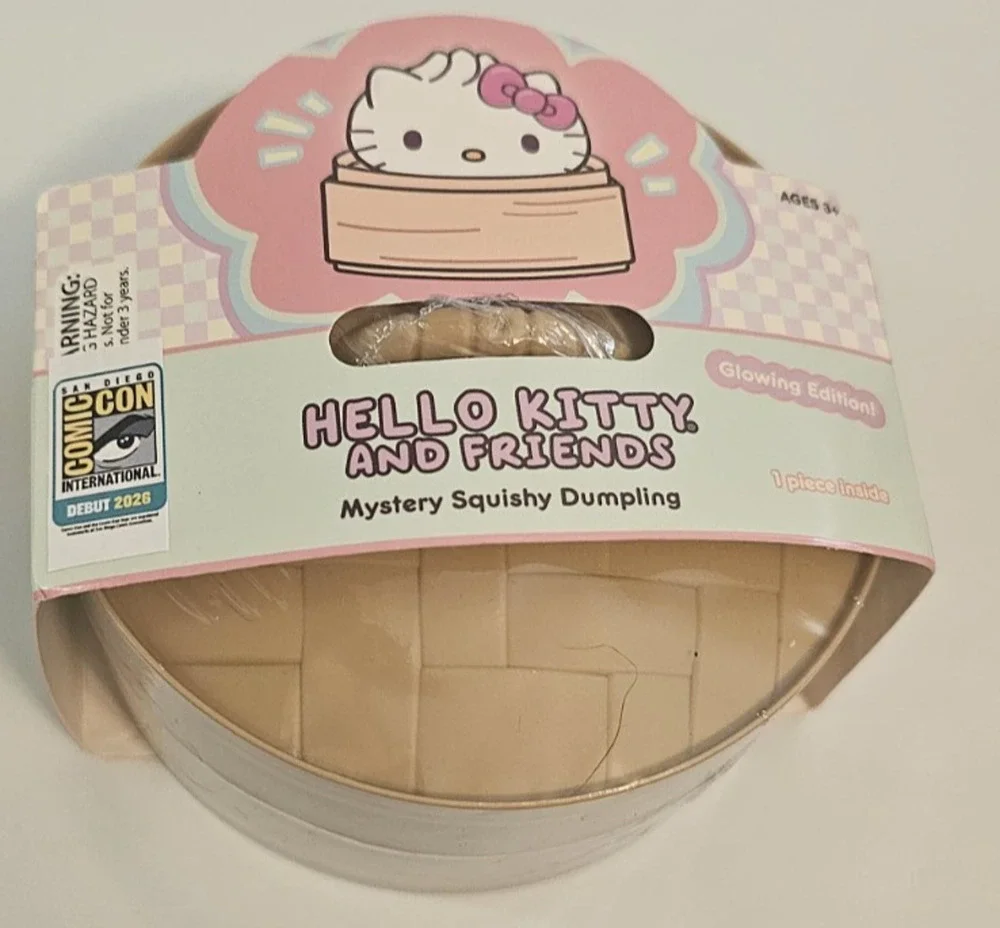 SDCC 2026 UCC Exclusive Hello Kitty “Glow in the Dark” Squishy Dumpling In Hand